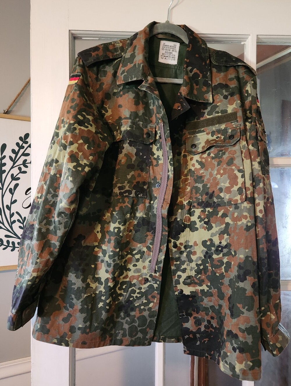 Vintage 1997 German Bundeswehr Flecktarn Field Jacket Gr 13 Military Camo 65/35